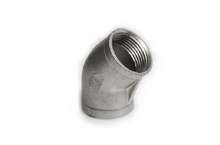 VINKEL 45&deg; M/M SYREF.   1/4"