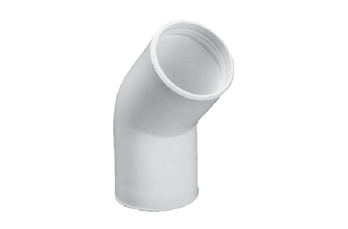 PP VINKEL 45 GR M/M HVID 40 MM