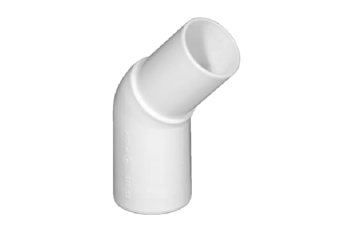 PP VINKEL 45 GR M/N HVID 40 MM